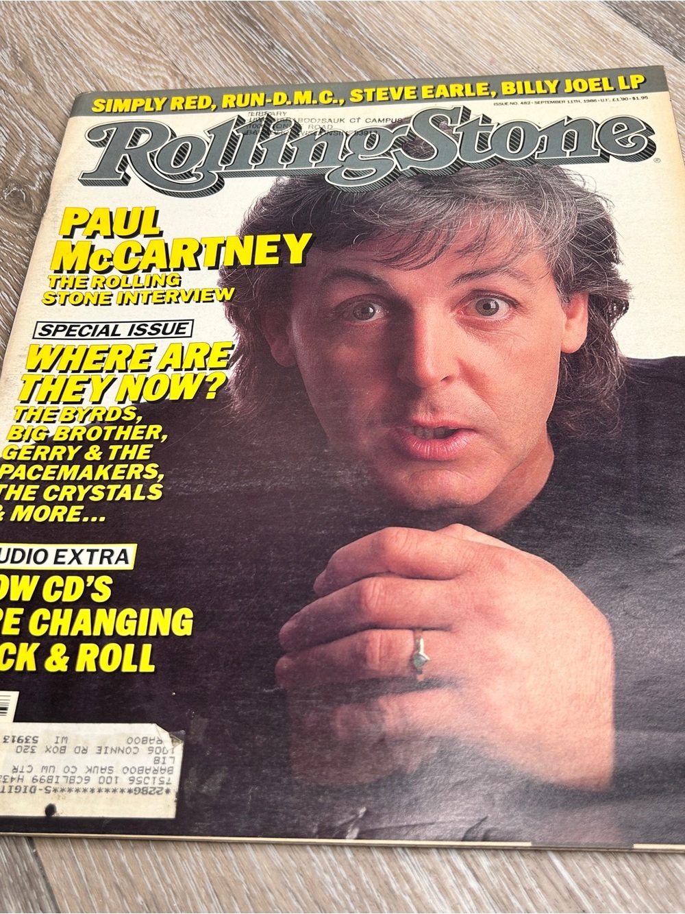 Vintage Rolling Stone Magazine Issue #482, (Sept 11, 1986) Paul McCartney Cover